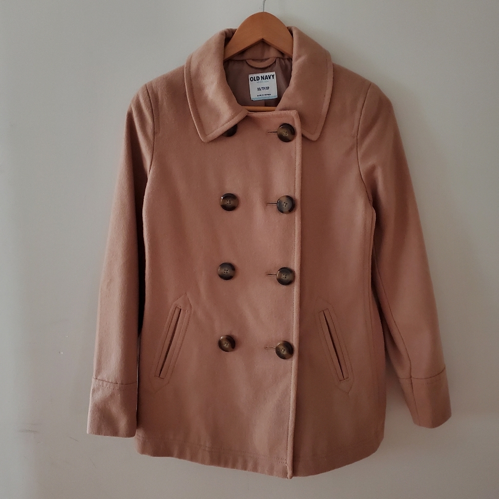 Old navy brown beige tan pea coat xs